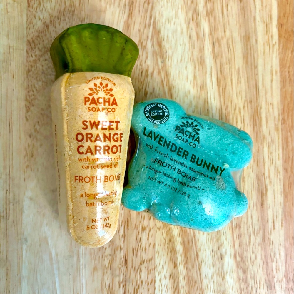 New Pacha Sweet Orange Carrot and Lavender Bunny Froth Bombs. New. Organic.